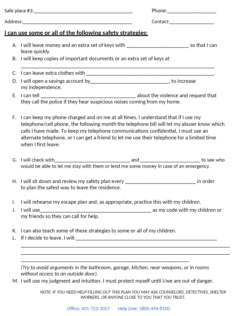 BVAC Personalized Safety Plan 2