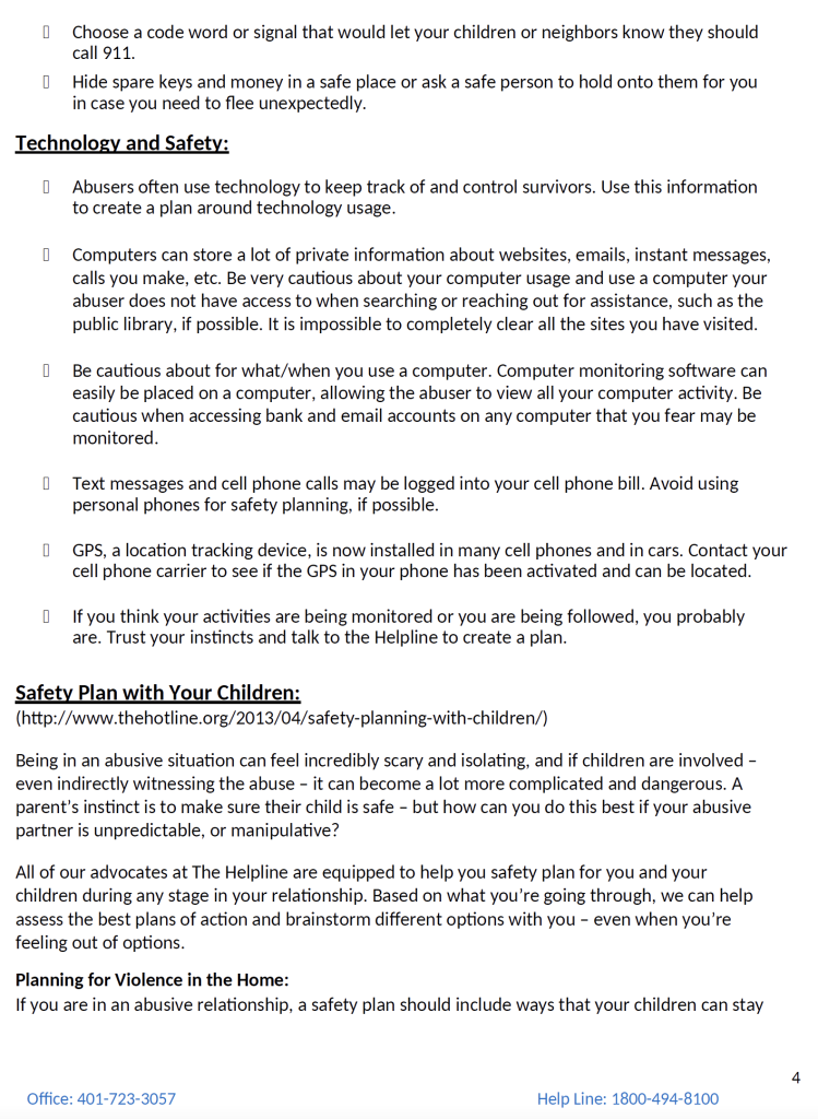 BVAC Personalized Safety Plan 4