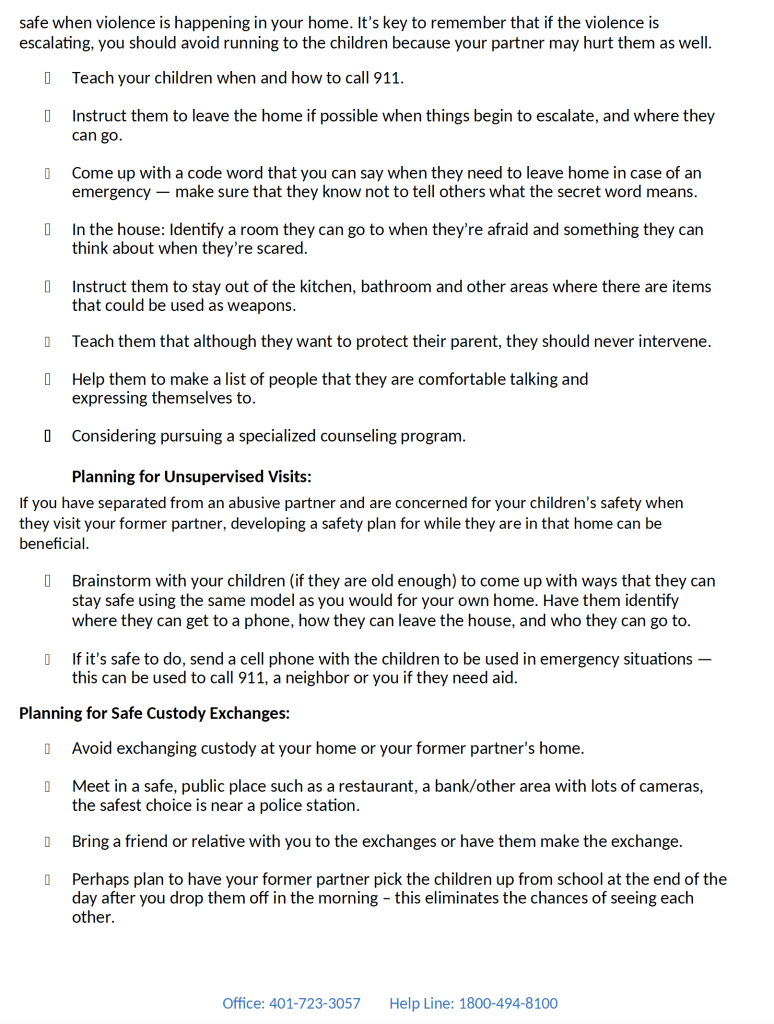 BVAC Personalized Safety Plan 5